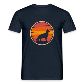 Shepherd Dog retro vintage Dog Owner Dog - Men's T-Shirt - navy - Front - AI Model Male 178 light (178cm)