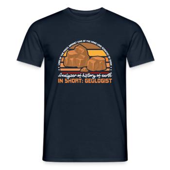 Scientifique du malheur sous forme abrégée Géologue - T-shirt homme - marine - Devant - AI Model Male 178 light (178cm)