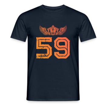 59 Number crown - Men's T-Shirt - navy - Front - AI Model Male 178 light (178cm)