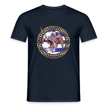 Greek flag ornament Zeus - Men's T-Shirt - navy - Front - AI Model Male 178 light (178cm)