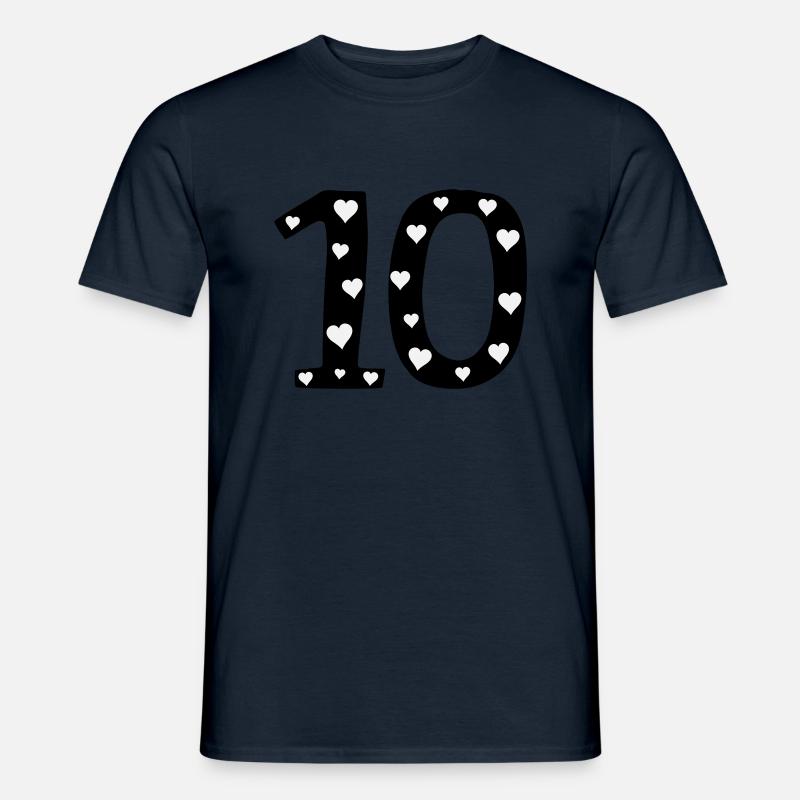 10 birthday with heart - Men's T-Shirt - navy
