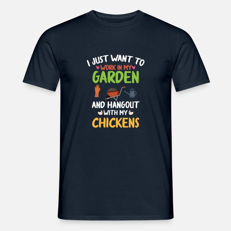 Ideé Geschenk Gartenhühner Gärtner Henne - Männer T-Shirt - Navy