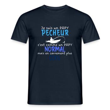 Je suis papy pêcheur comme papy normal plus cool - T-shirt homme - marine - Devant - AI Model Male 178 light (178cm)