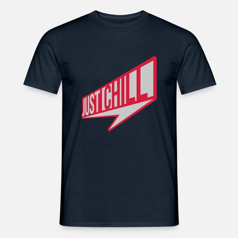 Just Chill Text Logo - Männer T-Shirt - Navy