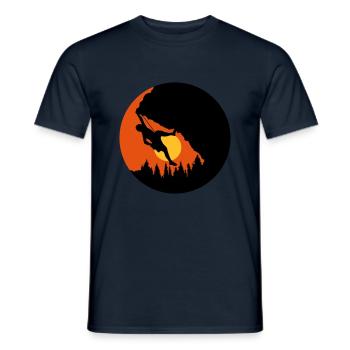 Sun Evening Climbing Silhouette - Men's T-Shirt - navy - Front - AI Model Male 178 light (178cm)