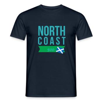 north coast 500 scotland - Men's T-Shirt - navy - Front - AI Model Male 178 light (178cm)