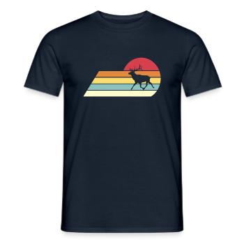 Hirsch Retro Vintage - Men's T-Shirt - navy - Front - AI Model Male 178 light (178cm)