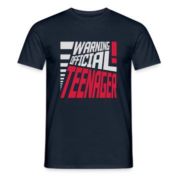 warning official teenage quote - Men's T-Shirt - navy - Front - AI Model Male 178 light (178cm)