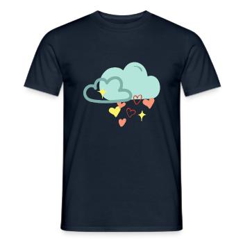 Nuage de pluie d'amour - T-shirt homme - marine - Devant - AI Model Male 178 light (178cm)