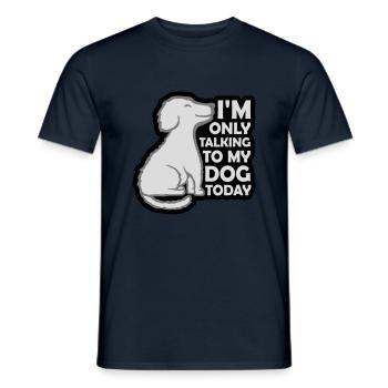 only talking to dog - Men's T-Shirt - navy - Front - AI Model Male 178 light (178cm)