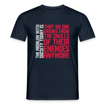drinks from enemies skulls - Men's T-Shirt - navy - Front - AI Model Male 178 light (178cm)
