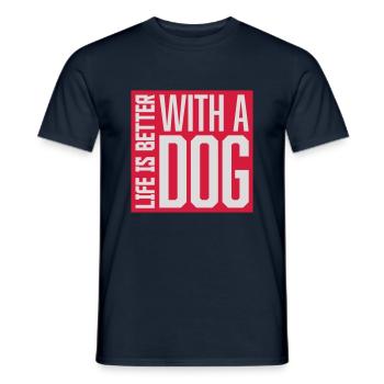 better with a dog - Men's T-Shirt - navy - Front - AI Model Male 178 light (178cm)