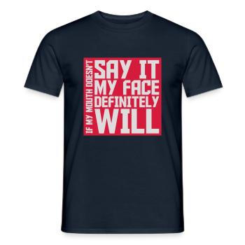 Mon visage le fera certainement - T-shirt homme - marine - Devant - AI Model Male 178 light (178cm)