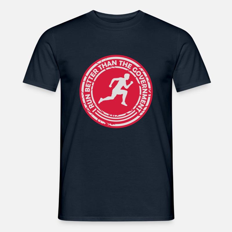 run better than government - Männer T-Shirt - Navy