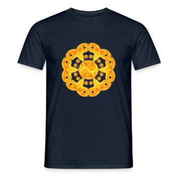 Fire Mandala born from Yin & Yang - Men's T-Shirt - navy - Front - AI Model Male 178 light (178cm)