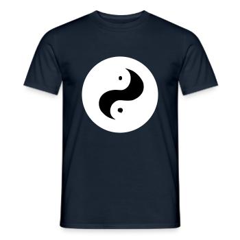 Yin Yang Sign Symbol Peace Happiness Vector 5 - Men's T-Shirt - navy - Front - AI Model Male 178 light (178cm)
