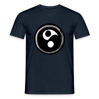 Yin Yang Sign Symbol Peace Happiness Vector 1 - Men's T-Shirt - navy - Front - AI Model Male 178 light (178cm)