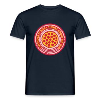 La pizza pense à moi - T-shirt homme - marine - Devant - AI Model Male 178 light (178cm)