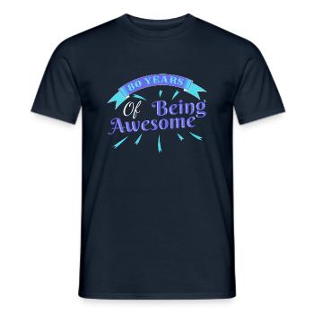 80th birthday 80 years old - Men's T-Shirt - navy - Front - AI Model Male 178 light (178cm)