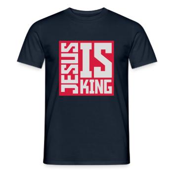 Citation de Jésus est roi - T-shirt homme - marine - Devant - AI Model Male 178 light (178cm)