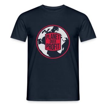 planet over profit Zitat - Männer T-Shirt - Navy - Vorne - AI Model Male 178 light (178cm)