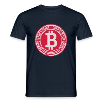 crypto is for virgins - Männer T-Shirt - Navy - Vorne - AI Model Male 178 light (178cm)