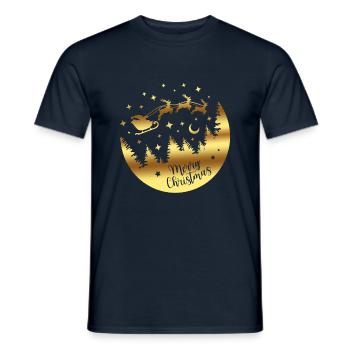 Merry Christmas Christmas xmas holiday winter santa nordic - Men's T-Shirt - navy - Front - AI Model Male 178 light (178cm)
