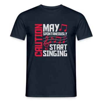 may spontaneously start singing - Men's T-Shirt - navy - Front - AI Model Male 178 light (178cm)