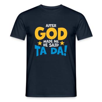 Après que Dieu m’ait fait - T-shirt homme - marine - Devant - AI Model Male 178 light (178cm)