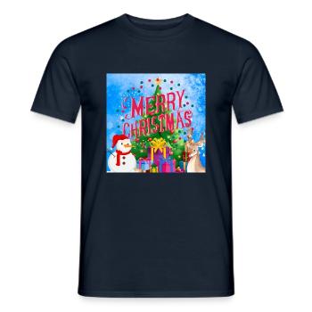 Joyeux Noël, Noël - T-shirt homme - marine - Devant - AI Model Male 178 light (178cm)