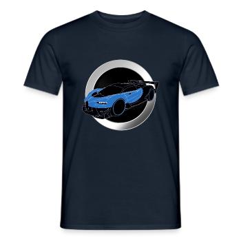 Buga voiture de sport cercle en métal - T-shirt homme - marine - Devant - AI Model Male 178 light (178cm)