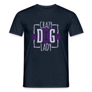 crazy dog lady Zitat - Männer T-Shirt - Navy - Vorne - AI Model Male 178 light (178cm)