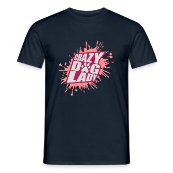 crazy dog lady Zitat - Männer T-Shirt - Navy - Vorne - AI Model Male 178 light (178cm)