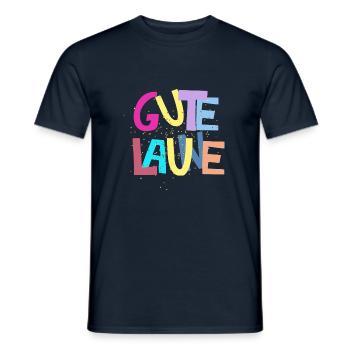Gute Laune, Lächeln, Witzig, Feiern, Party, Easy - Männer T-Shirt - Navy - Vorne - AI Model Male 178 light (178cm)