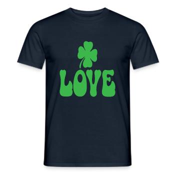 Love St. Patrick's Day Valentine's Day - Men's T-Shirt - navy - Front - AI Model Male 178 light (178cm)