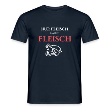 Nur Fleisch macht Fleisch - Männer T-Shirt - Navy - Vorne - AI Model Male 178 light (178cm)