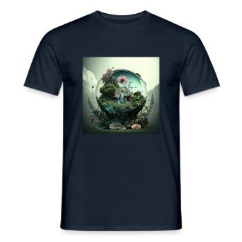 Le monde entier en une petite goutte. - T-shirt homme - marine - Devant - AI Model Male 178 light (178cm)