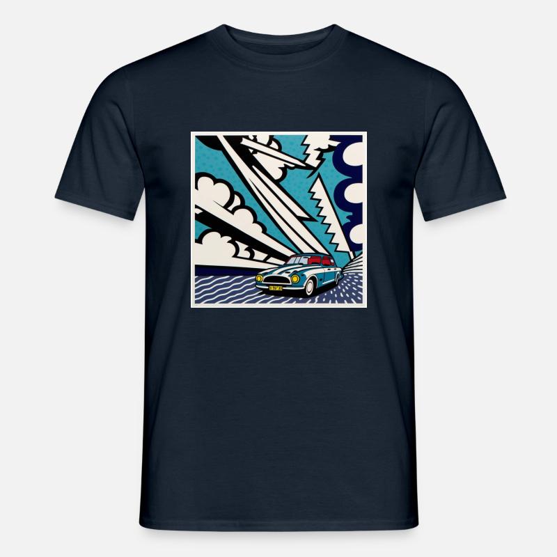Comic Style Cadillac Geschenk - Männer T-Shirt - Navy