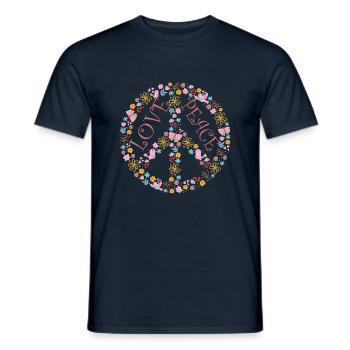 LOVE AND PEACE - Männer T-Shirt - Navy - Vorne - AI Model Male 178 light (178cm)