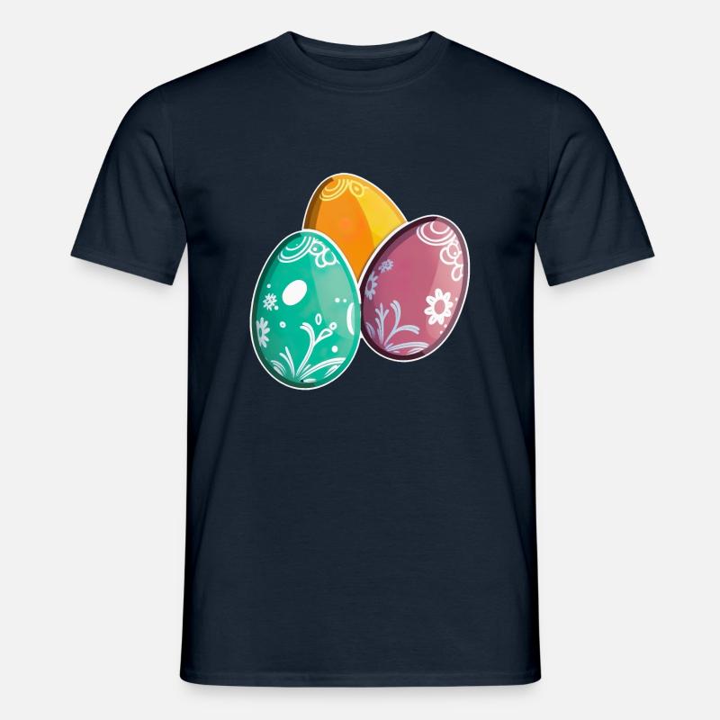 Happy Easter Eggs Easter Colorful Eggs Sticker Colors - Men’s T-shirt - navy