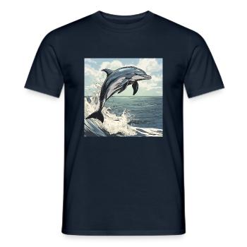 FOX0610 dolphin - Männer T-Shirt - Navy - Vorne - AI Model Male 178 light (178cm)