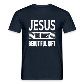 Jesus The Most Beautiful Gift - Men's T-Shirt - navy - Front - AI Model Male 178 light (178cm)
