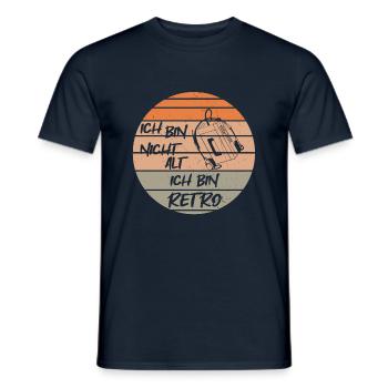 retro nicht alt, kassenttenplayer, geburtstag - Männer T-Shirt - Navy - Vorne - AI Model Male 178 light (178cm)