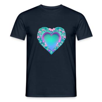 Saint-Valentin Fête des mères Mariage Amoureuse Fiançailles - T-shirt homme - marine - Devant - AI Model Male 178 light (178cm)