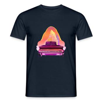Klavierspieler Klavier Piano Geschenk Pianist - Männer T-Shirt - Navy - Vorne - AI Model Male 178 light (178cm)