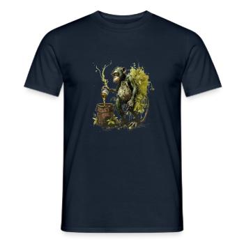 Colle Hobbybrauer Schimpanse mit Bier - Männer T-Shirt - Navy - Vorne - AI Model Male 178 light (178cm)