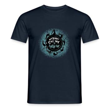 National Cat Day is every day. - Men's T-Shirt - navy - Front - AI Model Male 178 light (178cm)