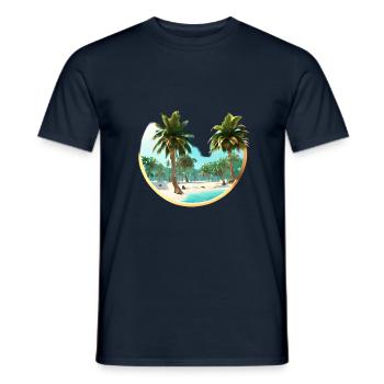 Summer Sun Palm Gift Palm Holiday Tree - Men's T-Shirt - navy - Front - AI Model Male 178 light (178cm)