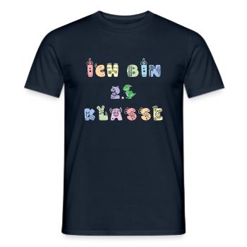 Dino Ich bin 2 klasse Monster Kinder - Männer T-Shirt - Navy - Vorne - AI Model Male 178 light (178cm)