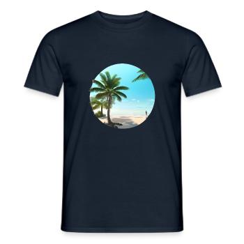 Sommerurlaub Strand Palmen Insel Sonne Palme - Männer T-Shirt - Navy - Vorne - AI Model Male 178 light (178cm)